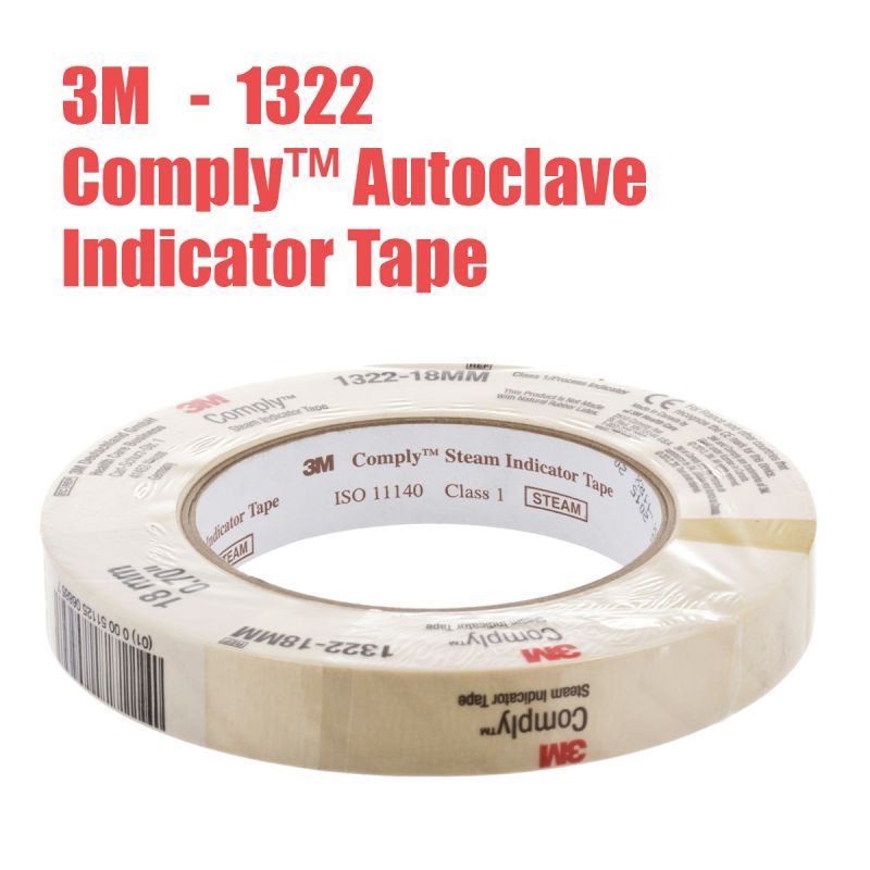 Autoclave indicator tape,18mmx55m 3M™ Comply™ 1322 Labchem Catalog