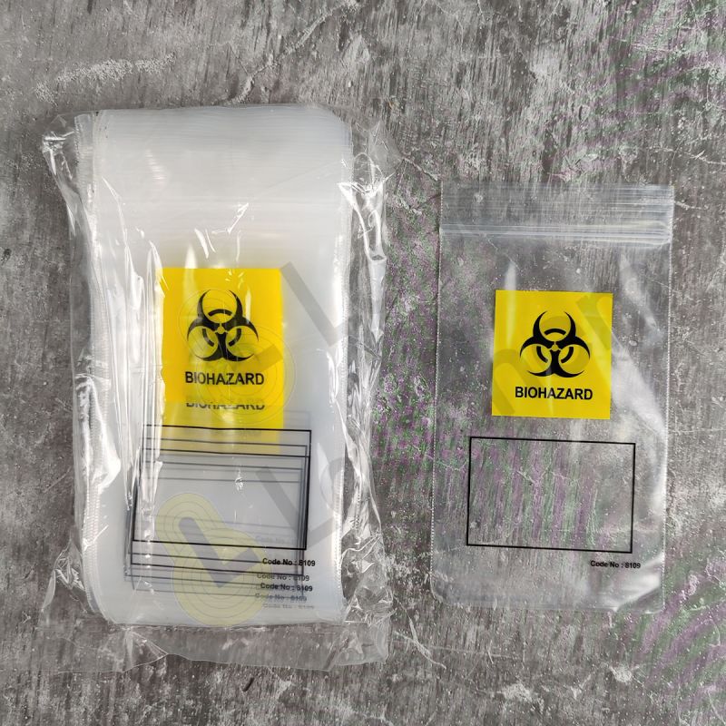 Biohazard specimen zipbag, single pocket Labchem Catalog