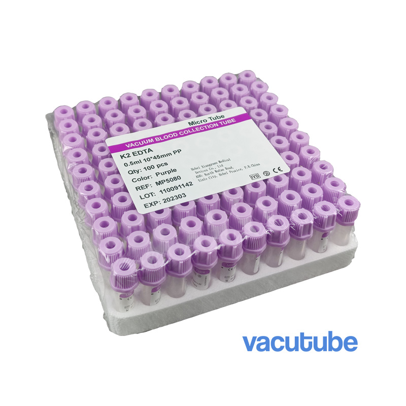 Mini Blood Collection Tubes, K2EDTA, 0.5ml, 8 x 45mm Labchem Catalog