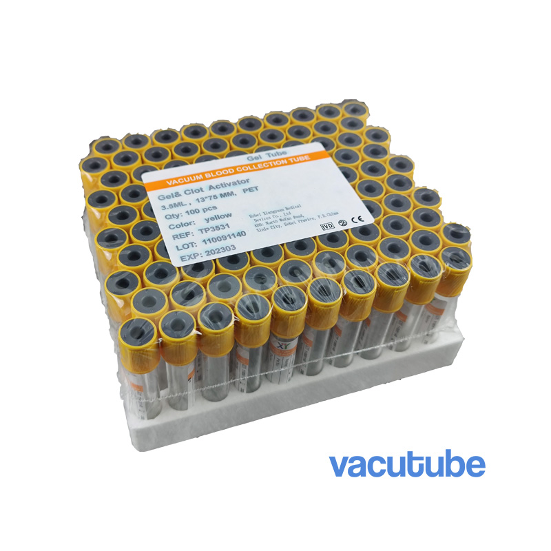 Serum Separator Gel Tube (SSGT) Blood Collection Tubes, Yellow Cap
