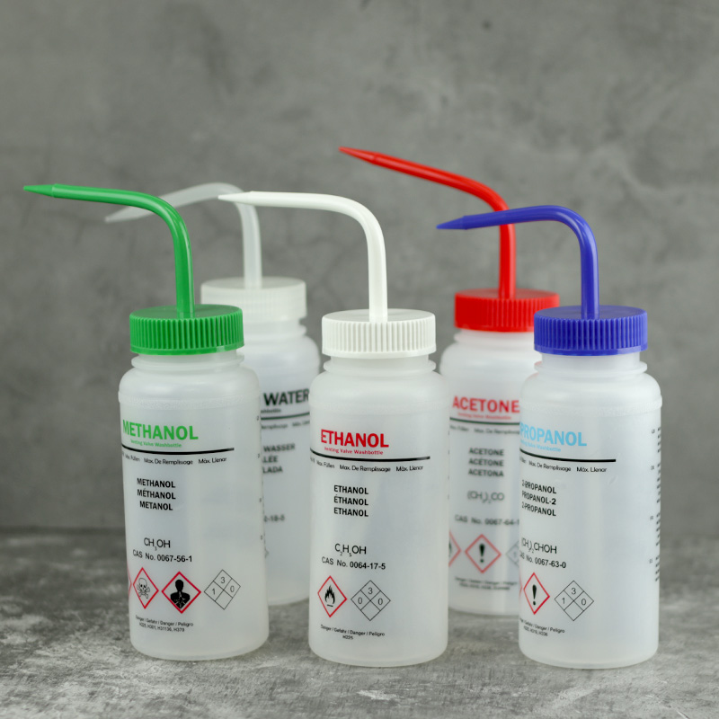 Wash bottle, with label Labchem Catalog