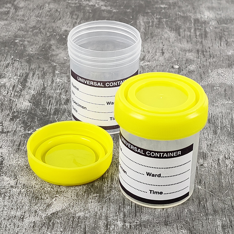 Container, urine, 60ml, pp body, yellow screw cap Labchem Catalog